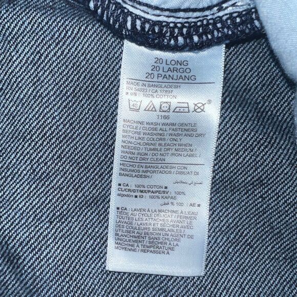 Old Navy Dark Wash Maternity Cropped Blue Jean Loose Fit Front Low Panel 20 Long - Picture 5 of 5